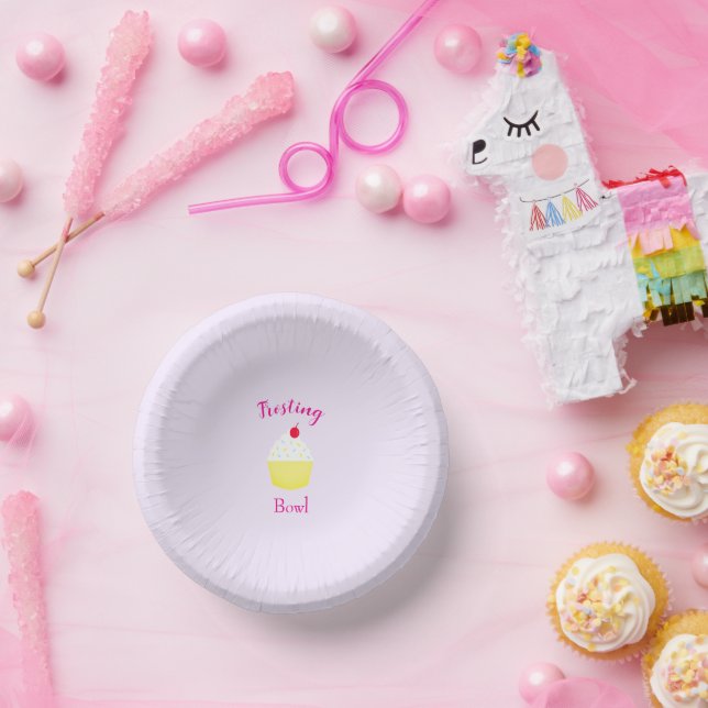 Cupcake Baking Frosting Bowl Birthday Pappteller (Party)
