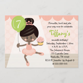 Cupcake Ballerina Geburtstag Einladung African Ame