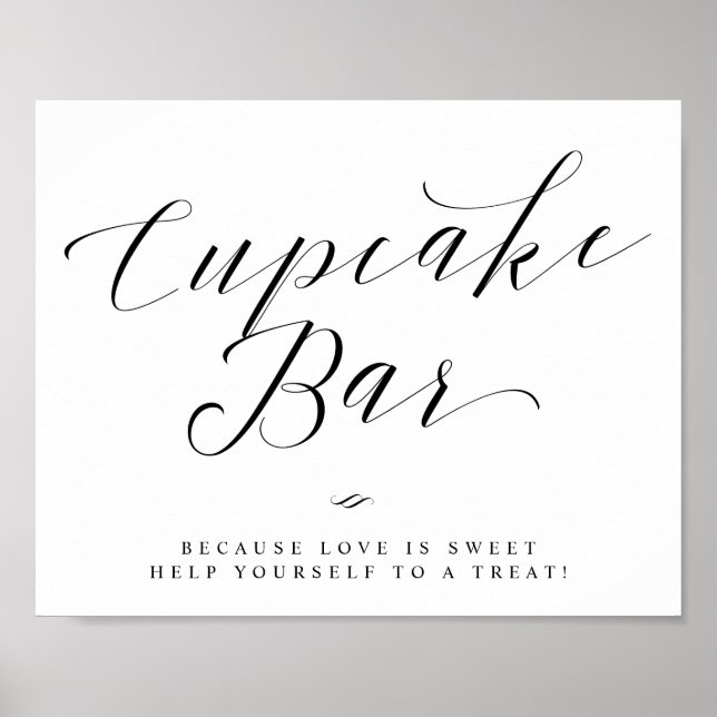 Cupcake Bar Chic Brautparty- oder Hochzeitsschild Poster (Vorne)