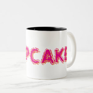 Cupcake Benutzerdefinierter rosa Text Zweifarbige Tasse