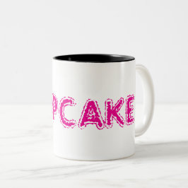 Cupcake Benutzerdefinierter rosa Text Zweifarbige Tasse