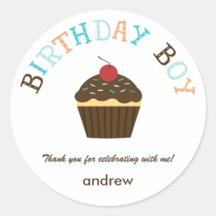 Cupcake Birthday Boy Gefallen Sticker /Umschlag Au