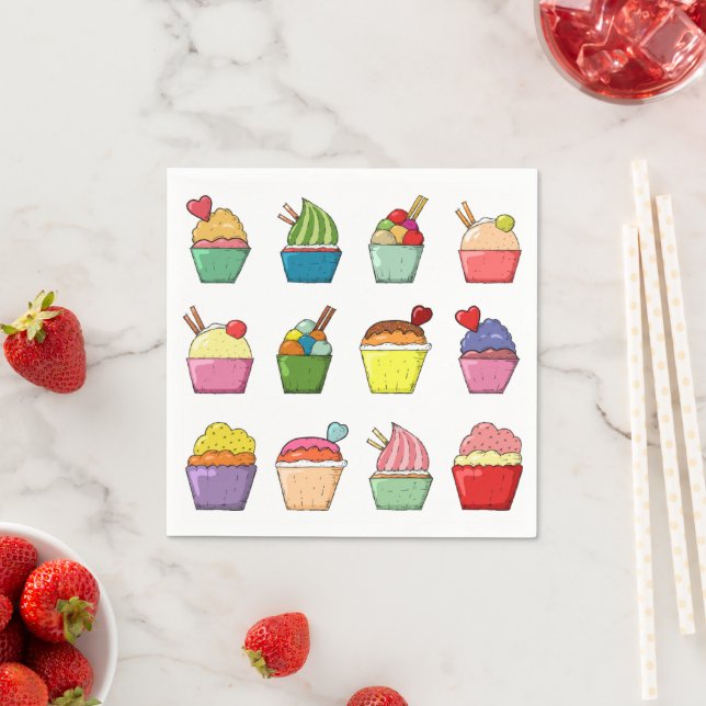 Cupcake Birthday Serviette (Beispiel)