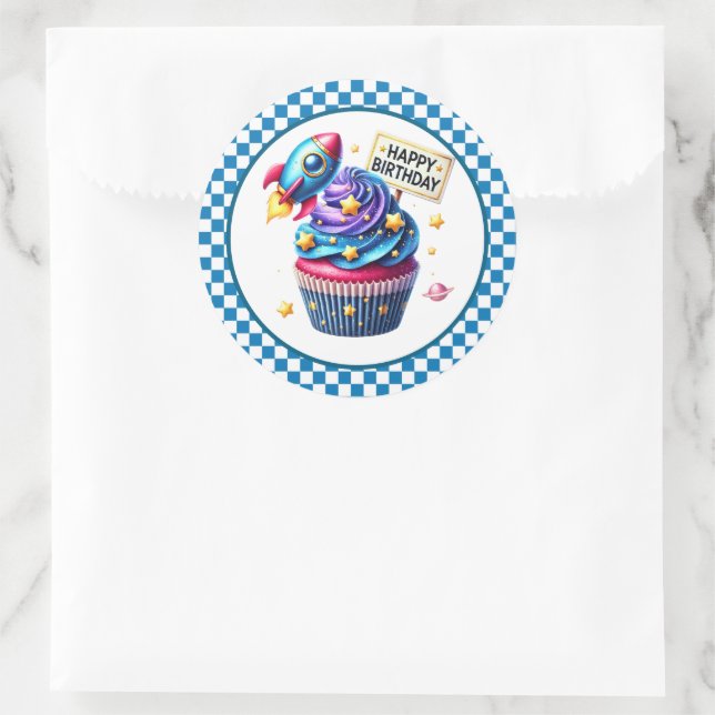 Cupcake Birthday Stickers (Sac)