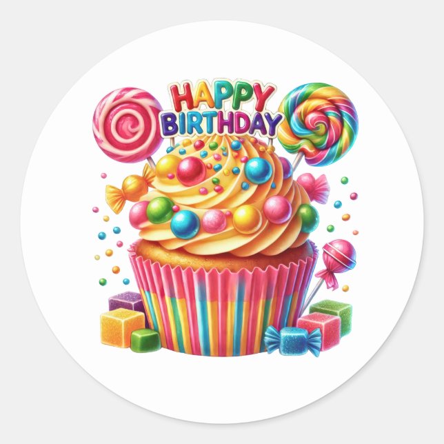 Cupcake Birthday Stickers (Vorderseite)