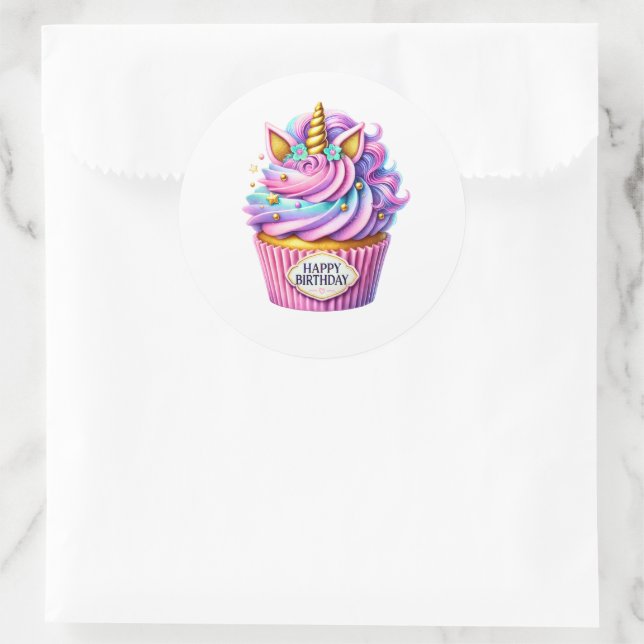 Cupcake Birthday Stickers (Sac)