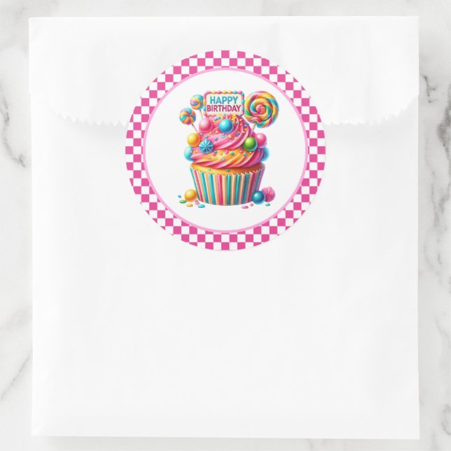 Cupcake Birthday Stickers (Sac)