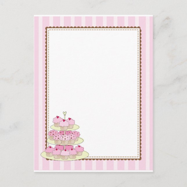 Cupcake Border Yellow Postkarte (Vorderseite)