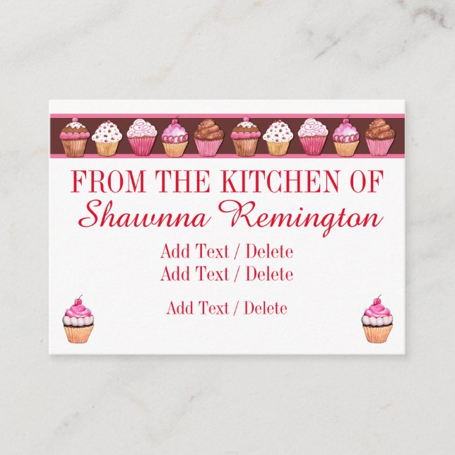 Cupcake / Boulangerie - Carte d'affaires / boîtier (Devant)