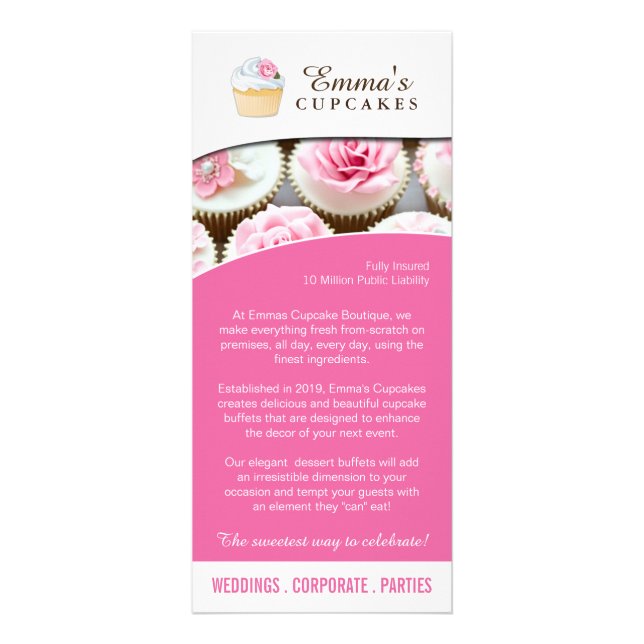 Cupcake Boutique Rack Card Werbekarte (Vorne)
