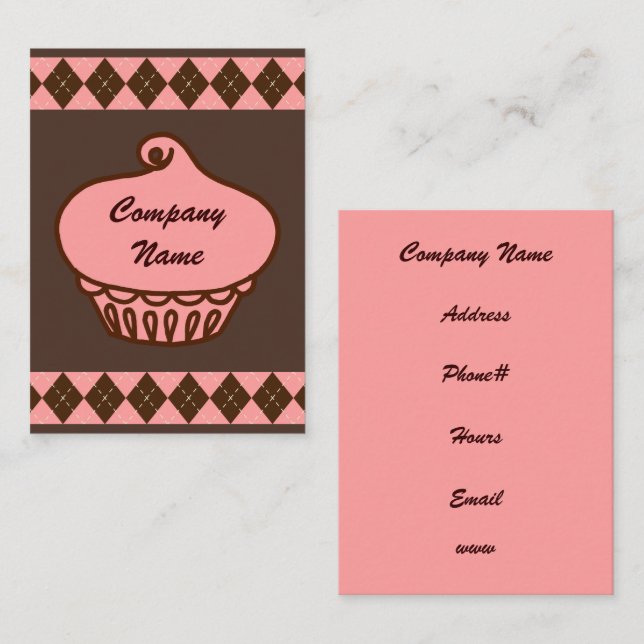 Cupcake Business Card Visitenkarte (Vorne/Hinten)
