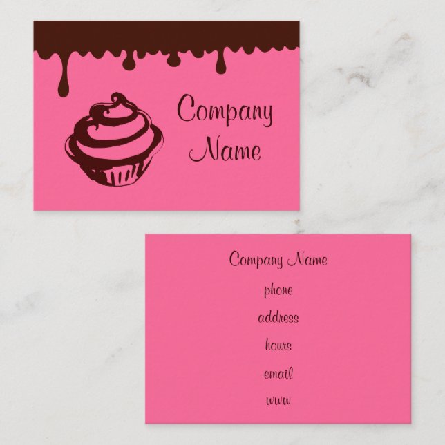 Cupcake Business Cards mit Schokolade Visitenkarte (Vorne/Hinten)