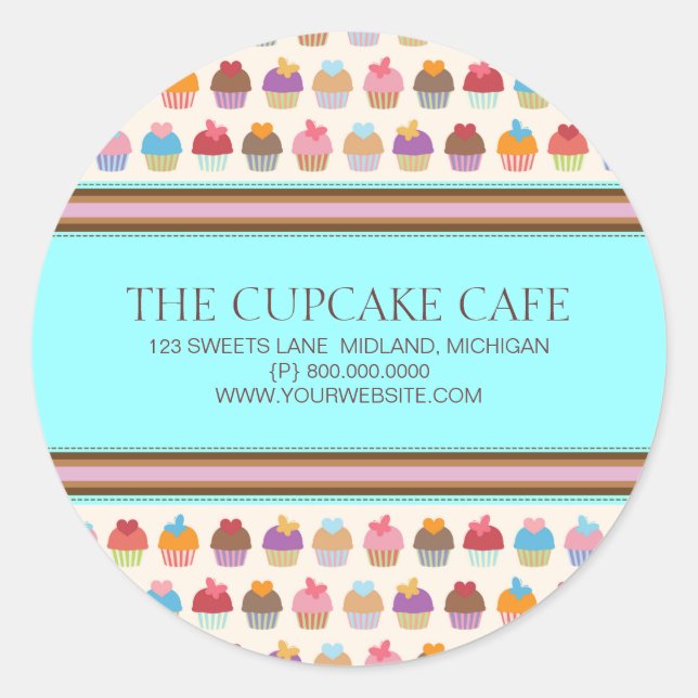 Cupcake Cafe | Bakery Business Stickers (Vorderseite)