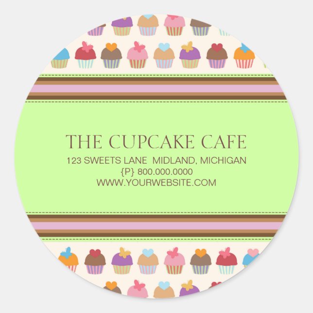 Cupcake Cafe | Bakery Business Stickers (Vorderseite)