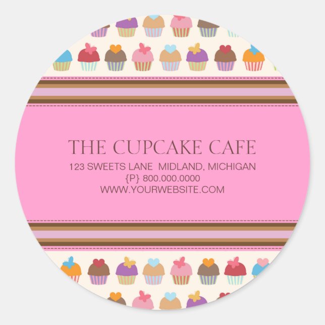 Cupcake Cafe | Bakery Business Stickers (Vorderseite)