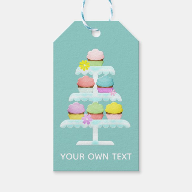 Cupcake Cake Cake Aquamariner, benutzerdefinierter Geschenkanhänger (Vorderseite)