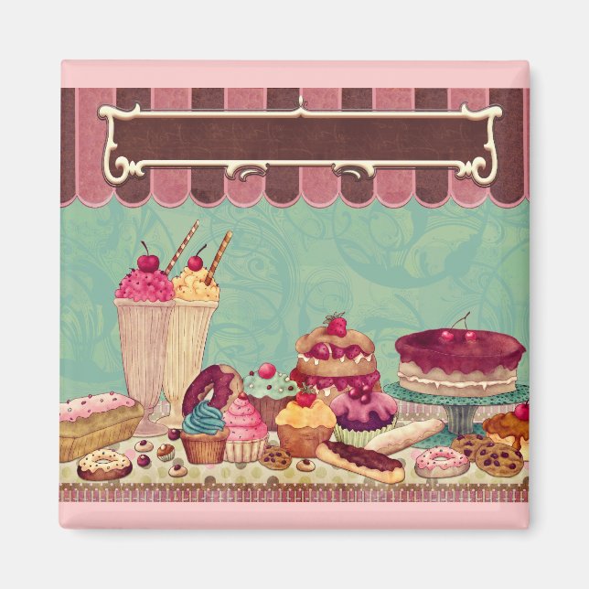 Cupcake Cake Party Signaturbanner Magnet (Vorne)