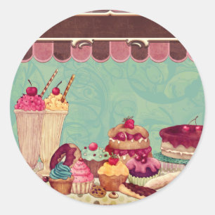Cupcake Cake Party Signature Banner Runder Aufkleber