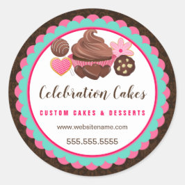 Cupcake Cake Pop Cookies Skalierte Banner Runder Aufkleber