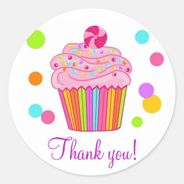 Cupcake Candy Surprise Runder Aufkleber (Vorderseite)