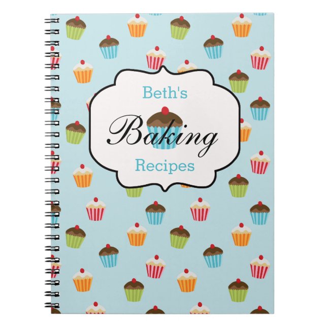 Cupcake Carnet de recettes de cuisson personnalisé (Devant)