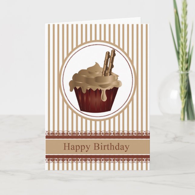 Cupcake Carte de voeux Anniversaire - Café avec Ch (Devant)