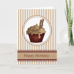 Cupcake Carte de voeux Anniversaire - Café avec Ch
