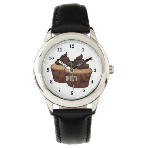 Cupcake Cartoon Illustration Armbanduhr
