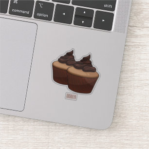 Cupcake Cartoon Illustration Aufkleber