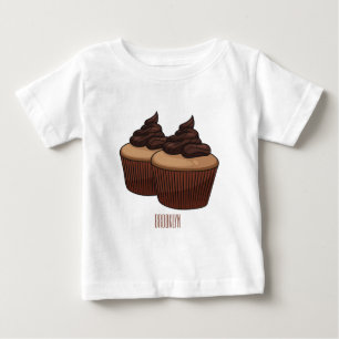 Cupcake Cartoon Illustration Baby T-shirt