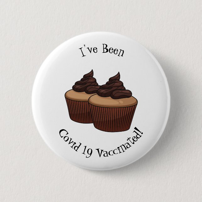 Cupcake Cartoon Illustration Button (Vorderseite)