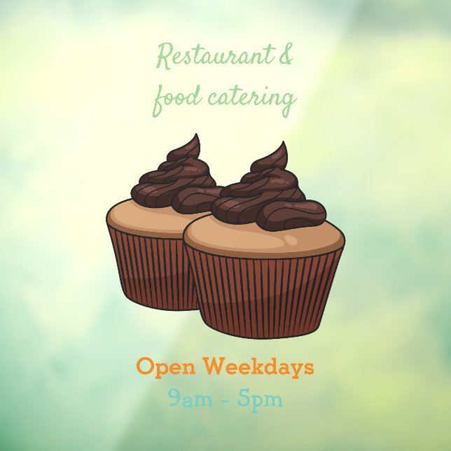 Cupcake Cartoon Illustration Fensteraufkleber (Blatt 3)