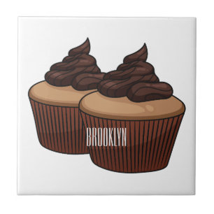 Cupcake Cartoon Illustration Fliese