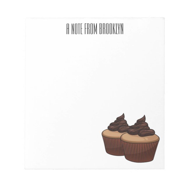 Cupcake Cartoon Illustration Notizblock (Vorderseite)