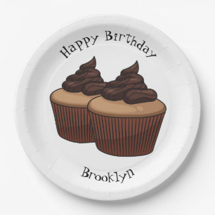 Cupcake Cartoon Illustration Pappteller