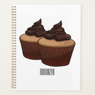 Cupcake cartoon illustration planer