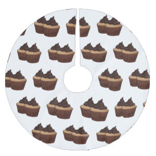 Cupcake Cartoon Illustration Polyester Weihnachtsbaumdecke