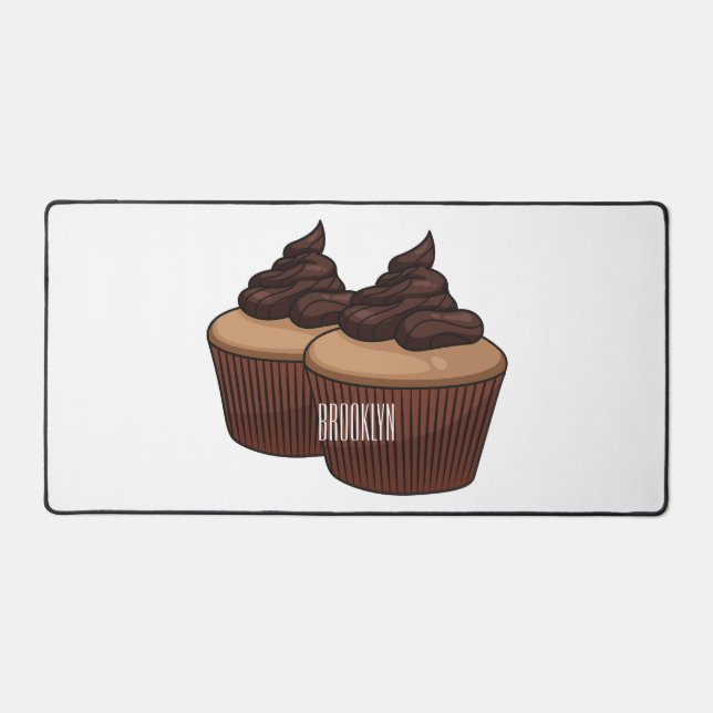 Cupcake Cartoon Illustration Schreibtischunterlage (Vorderseite)