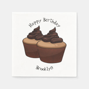 Cupcake cartoon illustration serviette