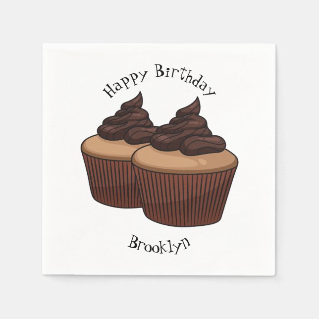 Cupcake cartoon illustration  serviette (Vorderseite)