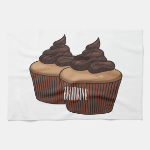 Cupcake-Cartoonillustration  Geschirrtuch