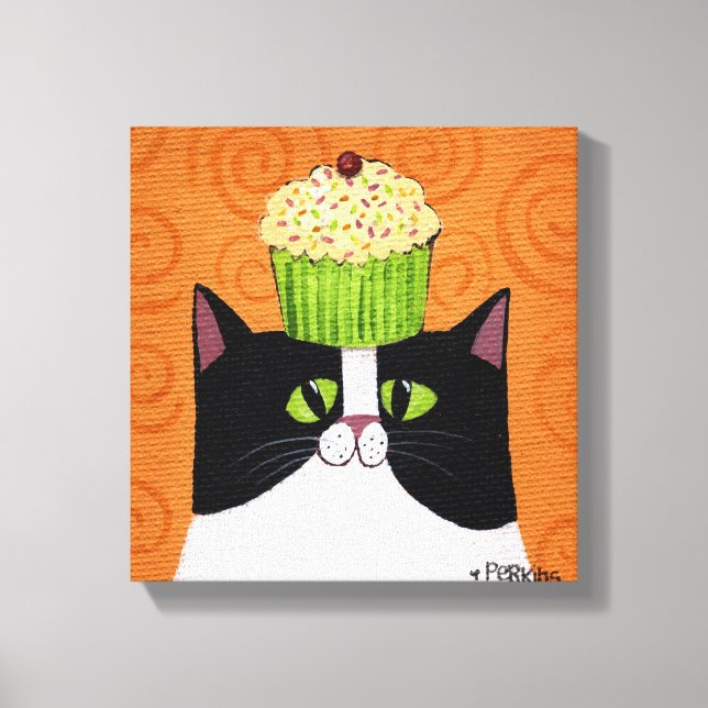 Cupcake Cat Leinwanddruck (Vorderseite)