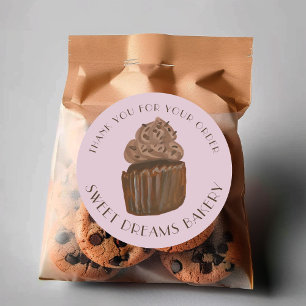 Cupcake Catering Bakery BESTELLEN DANK Runder Aufkleber