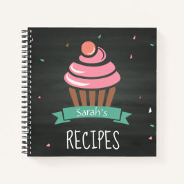 Cupcake Chalkboard Custom Family Rezept Notebook Notizbuch