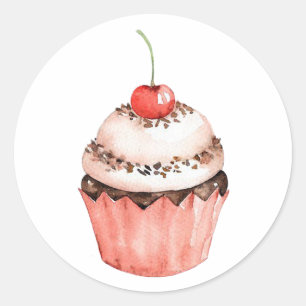 Cupcake Classic Round Aufkleber