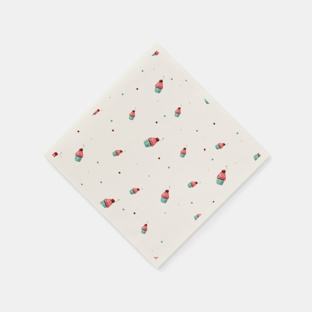 Cupcake & Confetti Napkins - Party Table Décor Serviette (Ecke)