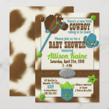 Cupcake Cowboy Baby Boy Dusche Einladung