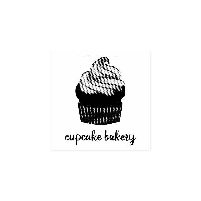 Cupcake Cream Bakery Gummistempel (Prägung)