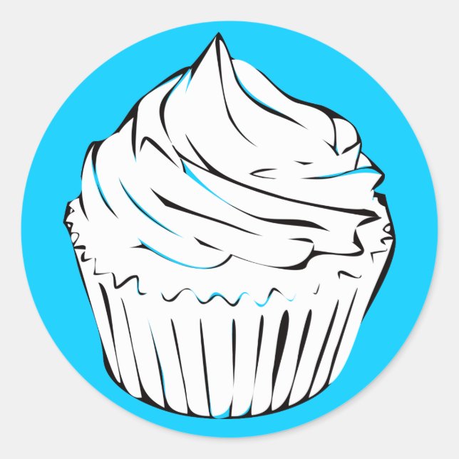 Cupcake Curles Runder Aufkleber (Vorderseite)