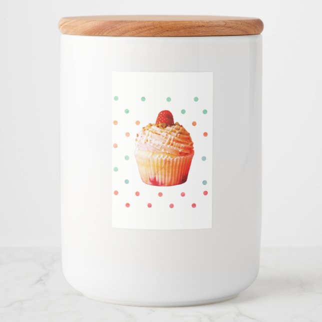 Cupcake Custom Food Container Label Lebensmitteletikett (Vorderseite)